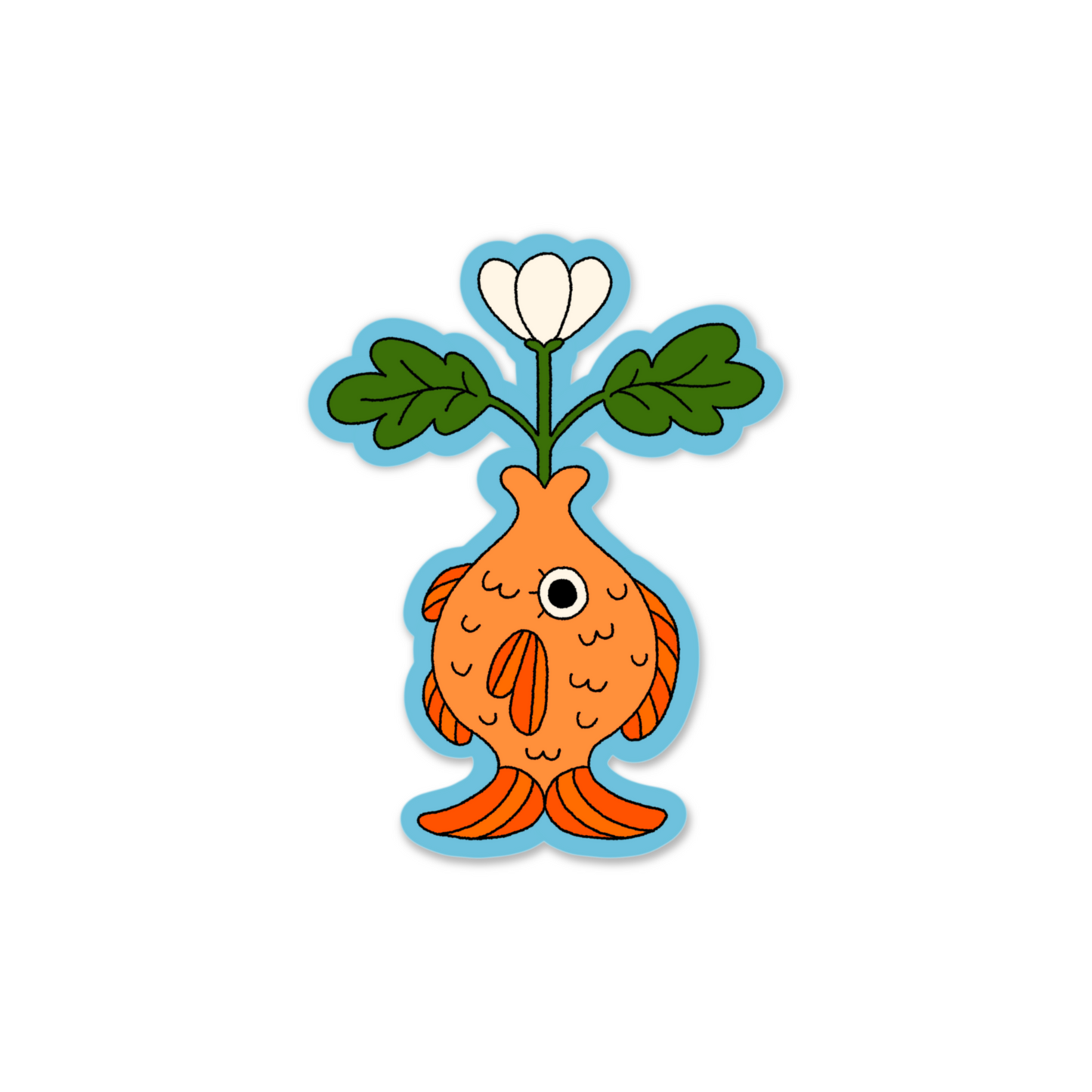 Fish Vase Sticker