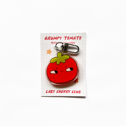 Grumpy Tomato Keychain
