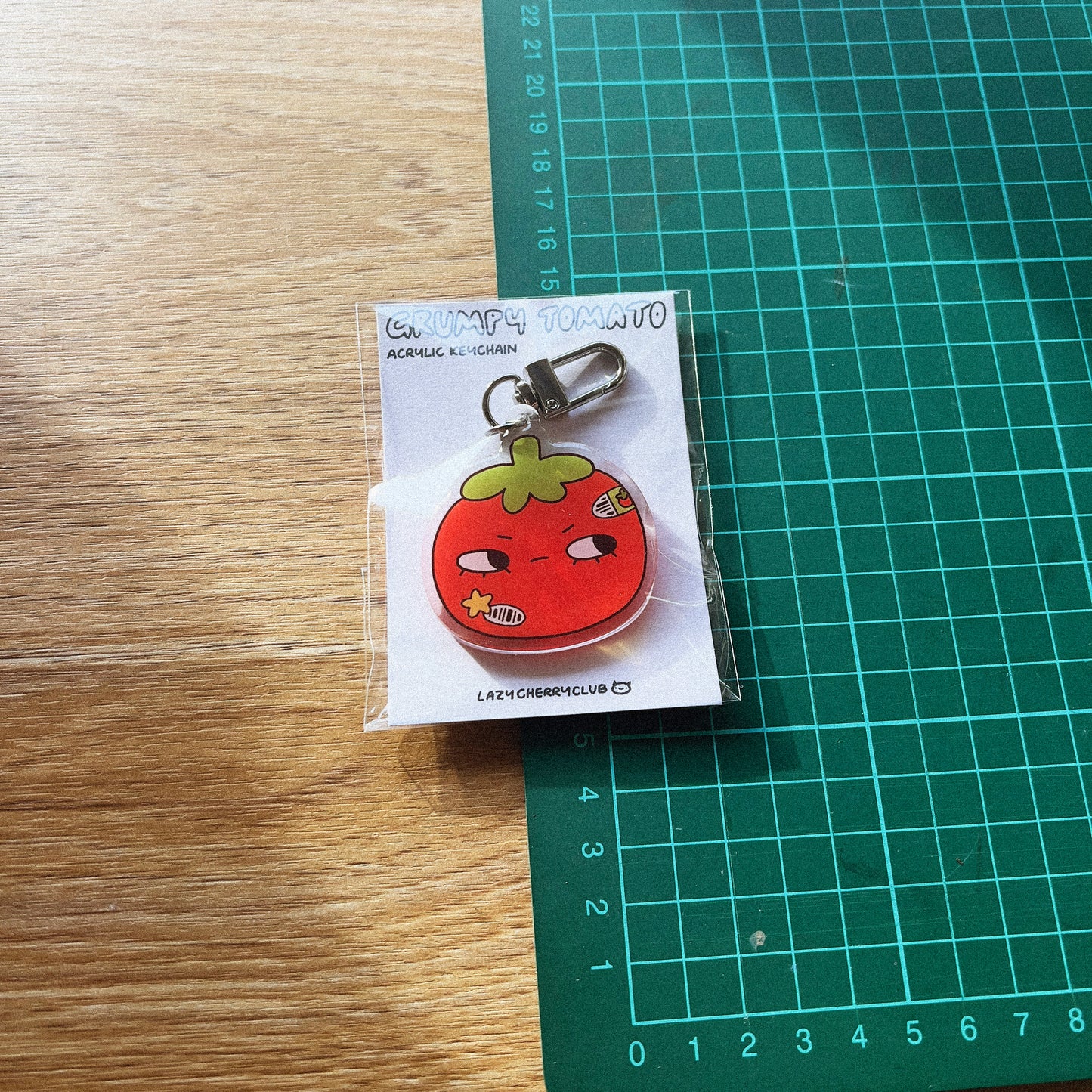 Grumpy Tomato Keychain