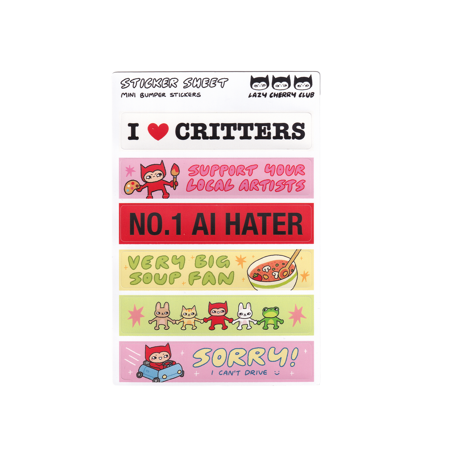 Mini Bumper Sticker Sheet