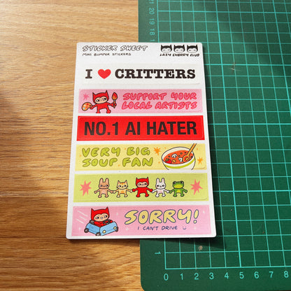 Mini Bumper Sticker Sheet